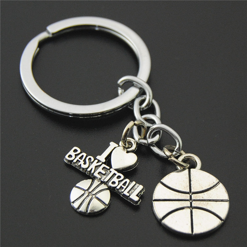 Wholesale Alloy Antique Silver Plated Football Keychain